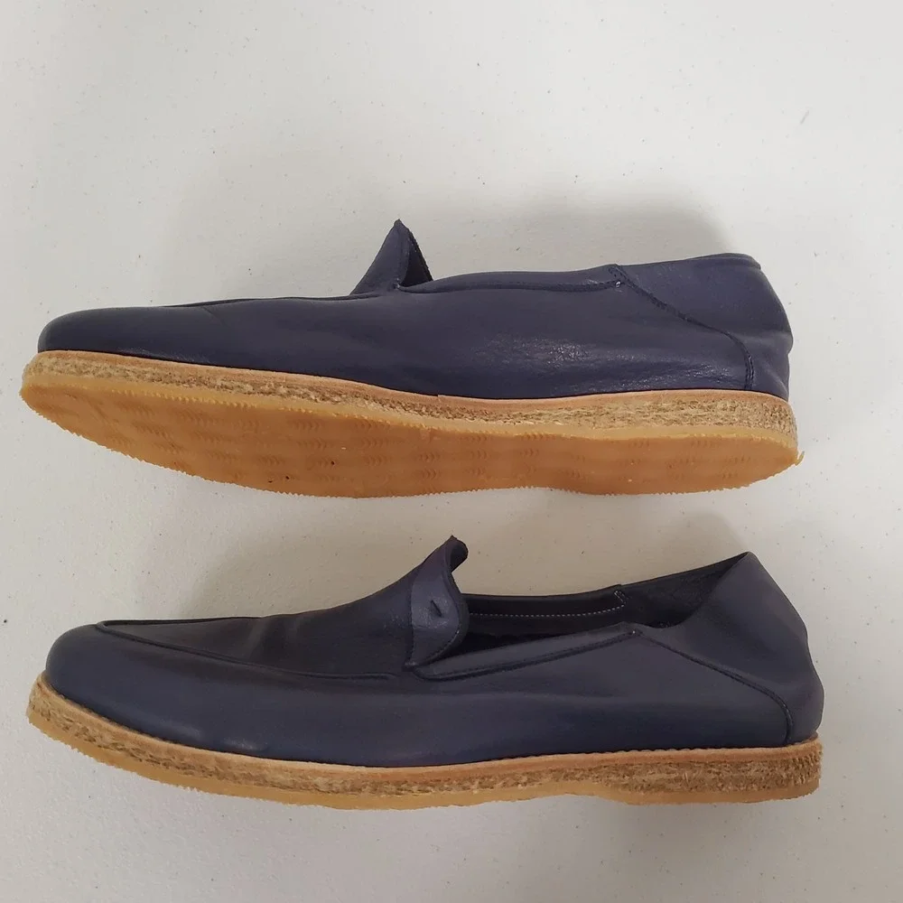 Andrea‎ Ventura Firenze Mens Sailor Shoes Size 41 Blue Leather Loafers Designer